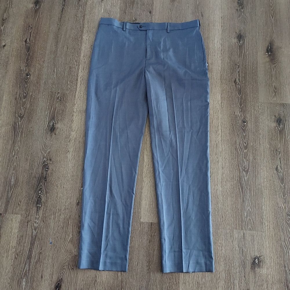 NWT Savane Dress Pants Expandable Waist Vintage Indigo Straight Fit Mens 40 x 36